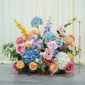 Camino de Flores de Hortensias de Seda Coloridas de Lujo y Alta Calidad para Decoración de Bodas, Decoración Perfecta para Eventos - Product Image 2