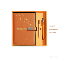 Ensemble cadeau de carnet en cuir PU A5, logo personnalisé, agenda d'affaires, carnet avec stylo pour cadeau promotionnel d'entreprise