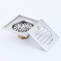 Vente en gros usine : Accessoires de salle de bain - Siphon de douche Apple Buckle moderne argenté 4 pouces, anti-odeur, en acier inoxydable pour lavabo et sol