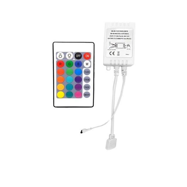 24-key IR double-sided PCB small white box controller RGB LED strip controller