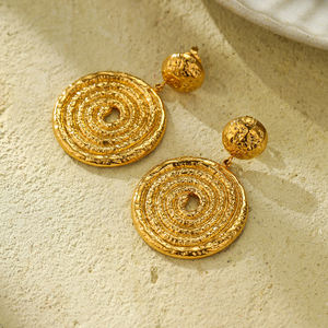 <span class=keywords><strong>Orecchini</strong></span> Pendenti Circolari Esagerati Placcati Oro <span class=keywords><strong>in</strong></span> <span class=keywords><strong>Acciaio</strong></span> Inossidabile per Donna Gioielli Trendy per Matrimonio - Product Image 3