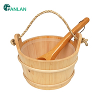 Ensemble seau et louche en pin Fanlan pour sauna, accessoires en bois pour spa, vapeur et eau, pour salle de bain, bain et douche