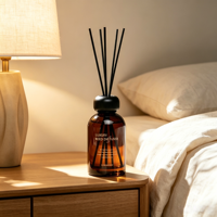 Bouteille diffuseur de parfum 200 ml / 500 ml, fond épais, colorée, vide, avec bouchon et bâtonnets en fibre
