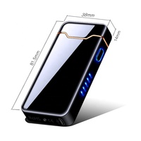 Briquet électrique rechargeable par USB, affichage de la puissance, double arc, plasma, LED, haute capacité, barbecue, voyage