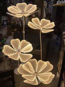 Lámpara de Pie de Acero Inoxidable LANJO con Flores Luminosas LED, Moderna, Elegante, Romántica, Decorativa para Bodas e Iluminación de Escenarios - Product Image 2