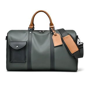 Borsa da viaggio da uomo di lusso di Design da viaggio Over Size in pelle di colore verde Navy, borsa da viaggio da esterno con cinturino lungo regolabile - Product Image 2