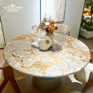 Losas de Cuarzo Dorado Bugatti de Lujo con Vetas Naturales, Pulido Goldtop, Tamaño Personalizado, Precio para Revestimiento de Paredes Interiores de Hoteles y Hogares - Product Image 6