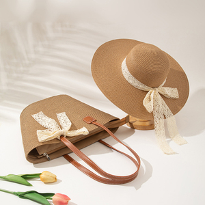 Istadromo quà tặng phụ nữ hợp thời trang túi xách bãi biển và mũ phụ nữ thời trang mùa hè thêu mũ rơm và Túi đặt - Product Image 2