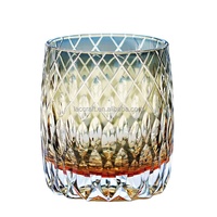 Verres à whisky en cristal sculpté à la main de style Edo Kiriko, 310 ml, ambre gris, boîte cadeau, design moderne et luxueux, nouvelle arrivée