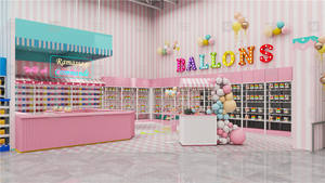 Alla moda palloncini di buon compleanno forniture regalo mobili negozio di giocattoli Design Showroom Costume festa di carnevale decorazione negozio - Product Image 4