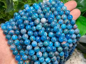 Perles de pierres précieuses rondes lisses en apatite naturelle 4mm 6mm 8mm 10mm 12mm 14mm pour la fabrication de bijoux - Product Image 6