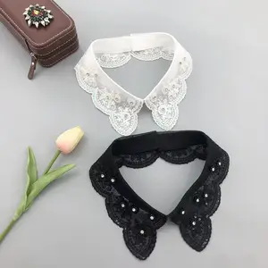 Fashion Neck Lace Embroidery Rhinestone Design Patch Women Clothing Embroidered Lace Collar