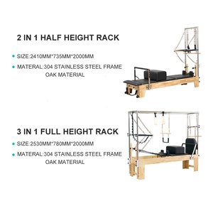 <span class=keywords><strong>Reformer</strong></span> <span class=keywords><strong>Pilates</strong></span> in Quercia con Mezzo Trapeze per Studio e Palestra, Attrezzatura Fitness Cadillac - Product Image 4