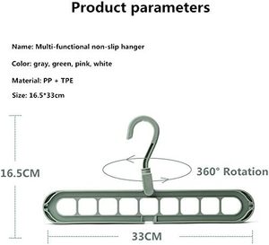 Perchero Plegable de Plástico de 9 Agujeros para Ropa, Organizador de Armario Montado en Pared, Almacenamiento de Ropa - Product Image 2
