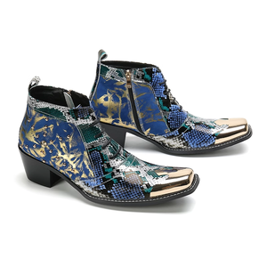 NA937 Bottes pour hommes de type italien faites à la main, bout pointu en fer, bottes en cuir véritable, bottes pour hommes Botas Hombre, mode punk, bottes de soirée - Product Image 3