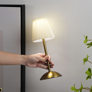 Cross-border minimalist pastoral pleated fabric night light, home decor, <b>bedside</b> <b>table</b> lamp, stylish atmosphere. - Product Image 4