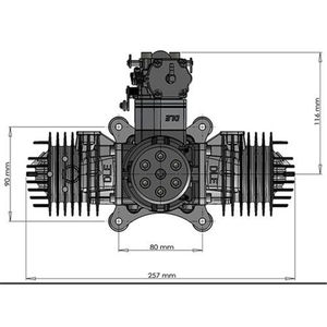 DLE 220CC DLE222 4 Cylinder Gasoline Engine W/Electronic Lgniton &Muffler for RC <b>Airplane</b> Parts - Product Image 5