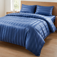 Parure de lit d'hôtel en satin rayé de haute qualité, ensemble de draps doux tissés, plusieurs couleurs disponibles, tailles personnalisées acceptées, vente en gros