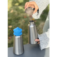 BORGE Bouteille d'eau de sport en acier inoxydable 316 à double paroi isolée sous vide, design étoile, 500 ml, portable, avec logo personnalisé