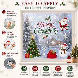 Adesivi Statici <span class=keywords><strong>per</strong></span> Finestre di Alta Qualità Personalizzati <span class=keywords><strong>per</strong></span> Natale e Vigilia, Decorazioni <span class=keywords><strong>per</strong></span> Vetrine di Negozi - Product Image 5