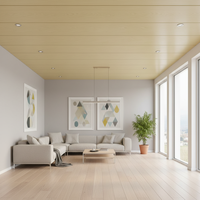 Panel de Techo de PVC Ignífugo de Alta Calidad para Interiores, para Decoración de Salones, Hoteles y Gimnasios, Laminado con Aspecto de Madera, Resistente a la Humedad