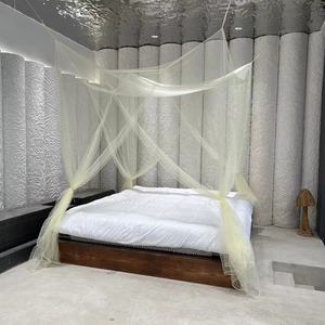 มุ้งกันยุงแบบเดี่ยวหรือเตียงคู่และมุ้งกันยุงสีเหลืองทรงสี่เหลี่ยมพับได้ - Product Image 5