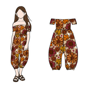 F2 3-7Días OEM/ODM Venta al por Mayor Mono de Bebé Niña con Estampado Personalizado y Hombros Descubiertos, Pantalones Largos - Product Image 2