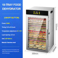 Déshydrateur alimentaire professionnel en acier inoxydable pour fruits et légumes, 18 plateaux, avec bouton de commande