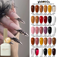 Nouveau Kit de Vernis Gel UV Effet Bouteille de Lait 6 Couleurs pour Halloween – Teintes Tendances Populaires, Gel LED Soak Off pour Manucure Professionnelle en Salon