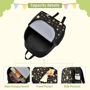 <b>Black</b> Star Design Custom Quality Simple Business Style Travel Bag <b>Waterproof</b> Zipper Leisure Computer Fashion <b>Backpack</b> - Product Image 4