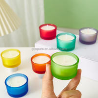 Pot de conteneur de bougie en verre coloré vide de luxe personnalisé avec boîte à couvercle mini capacité pour la décoration de fabrication de bougies pour la Saint-Valentin
