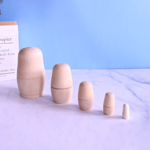Muñeca de anidación rusa de madera de 11CM para niños, juguete de anidación rusa, pintado a mano, bricolaje, abierto, herramientas de enseñanza de pensar innovador, accesorios de pintura - Product Image 5