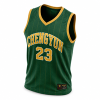 Maillot de basket-ball vert émeraude classique des années 90, lettrage universitaire, uniforme d'équipe rétro