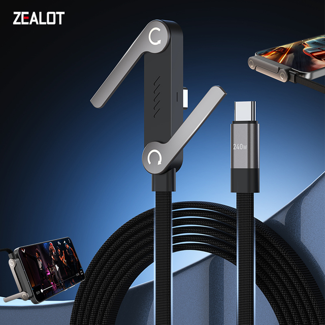USB-C to USB-C Fast Charging Cable 1.5m 240W Braided Nylon for IOS & Computer Zealot XC011