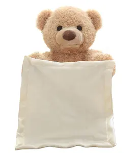 Peekaboo 키즈 선물 귀여운 곰 봉제 장난감 전기 퍼즐 곰 말하는 열린 입 봉제 인형 뜨거운 제품 창조적 인 MU 테디 베어