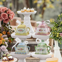 Printemps Mini Fleur Thé Party Faveur Coffrets Cadeaux Théière Bonbons Traiter Boîte Thème Décorations pour Mariage Anniversaire Baby Shower