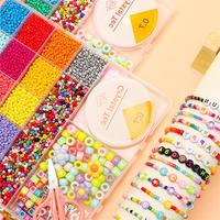 Perles DIY Kit de Fabrication de Bijoux Grilles Ensembles de Graine de Verre Kits de Perles en Gros Bracelets Alphabet Lettre Perle pour Arts Artisanat cadeau