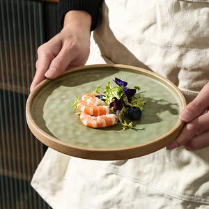 Plato de Postre de Cerámica Rústica Japonesa Vintage, Platos Redondos Mate de 7, 8, 9, 10 y 11 Pulgadas para Restaurante - Product Image 4