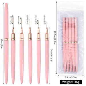 ชุดแปรงเพ้นท์เล็บ 5 ชิ้น หลายแบบ ขนแปรงละเอียดพิเศษ ด้ามยาวพิเศษ สำหรับวาดลายเส้น วาดภาพ DIY ทำเล็บแบบฝรั่งเศส ปากกาเขียนเล็บ อุปกรณ์ทำเล็บ - Product Image 6