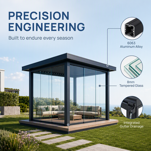 Pergola motorisée de luxe moderne, résistante aux UV, avec structure en aluminium et télécommande, <span class=keywords><strong>abri</strong></span> extérieur pour espace de loisirs sur le toit - Product Image 2