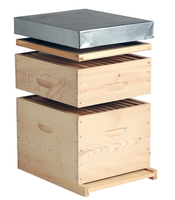 Kit complet de ruche Dadant en promotion avec couvercle intérieur, couvercle extérieur et plateau inférieur pour équipement d'apiculture en gros