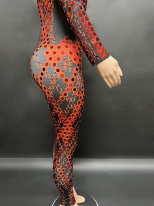 NOVANCE, nueva ropa de mujer de talla grande, superventas 2023, <span class=keywords><strong>Mono</strong></span> para mujer, monos de una pieza con <span class=keywords><strong>lentejuelas</strong></span> brillantes, <span class=keywords><strong>rojo</strong></span> para mujer - Product Image 5