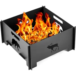 Portable Plug Fire Pit Outdoor Bonfire Collapsible Firepits Metal Iron BBQ Camp Stove Travel Picnic Backyard Patio Firepit