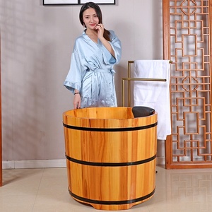 Baignoire en bois personnalisé, livraison gratuite depuis l'usine, baignoire ronde en bois, bon marché, cypress, vente en gros - Product Image 4