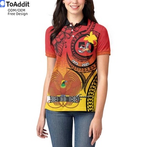 2025 vente chaude papouasie-nouvelle-guinée 50e anniversaire personnalisé femmes o-cou polo PNG <span class=keywords><strong>paradis</strong></span> oiseau motif femmes chemise de <span class=keywords><strong>golf</strong></span> - Product Image 1