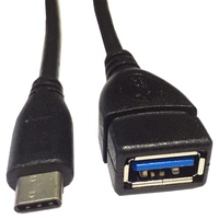 Câble coudé OTG USB 3.1 Type C mâle USB 3.0 femelle 25CM Stock pour Mac Google Chromebook Caméra Compatible PVC Veste Tresse