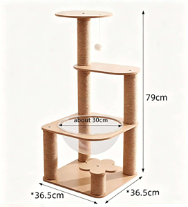 Arbre d'activités pour chat multi-niveaux, adapté aux chatons, avec perchoir rond, nacelle de sommeil transparente en forme de <span class=keywords><strong>bulle</strong></span>, poteau à gratter en sisal anti-renversement - Product Image 5