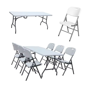 Tavolo Pieghevole Quadrato in Plastica Resistente <span class=keywords><strong>da</strong></span> 6 Piedi, Moderno, Portatile, Resistente ai Raggi UV, per <span class=keywords><strong>Campeggio</strong></span>, Spiaggia, Picnic, Giardino, Arredamento <span class=keywords><strong>da</strong></span> Esterno - Product Image 1