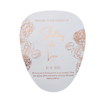 Hoja de cobre DIY y diseño floral blanco Tarjeta de programa de boda invitación de papel romántico guardar las tarjetas de Fecha