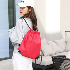 Customized Printing Waterproof Gym Black Blank 420D Polyester Sport Custom <b>Drawstring</b> <b>Backpack</b> Bag with Pocket - Product Image 4